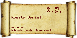 Koszta Dániel névjegykártya